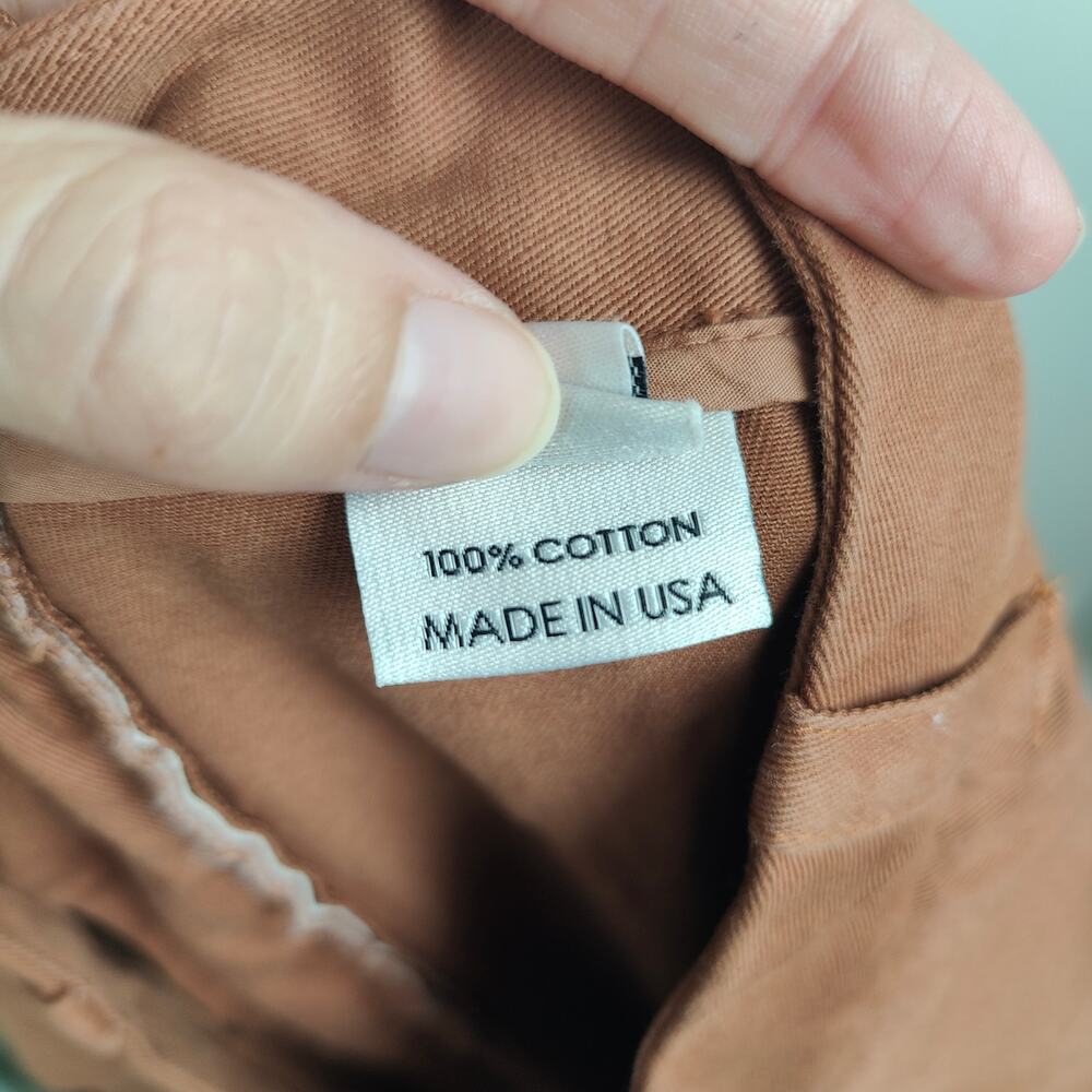 Esby Chino Pants Mens 34 Rust Clay Orange‎ Preppy Slow Fashion Minimalist FLAW - Picture 10 of 12